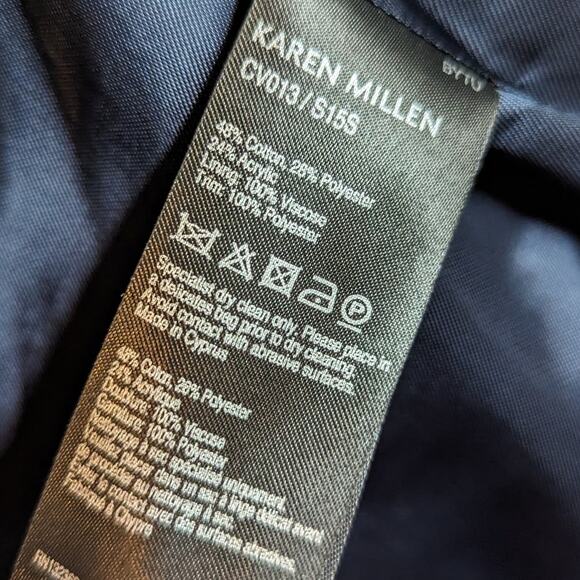 Karen Millen Navy Tweed Zip Up Jacket Size US 6 - Picture 10 of 10